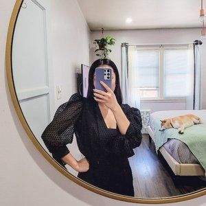 Boho Chic Parisian Style black Ruffled Velvet Polka Dot Romper